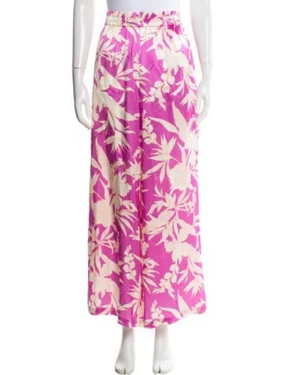 Pre-owned Christy Lynn Silk Wide Leg Pants In Purple