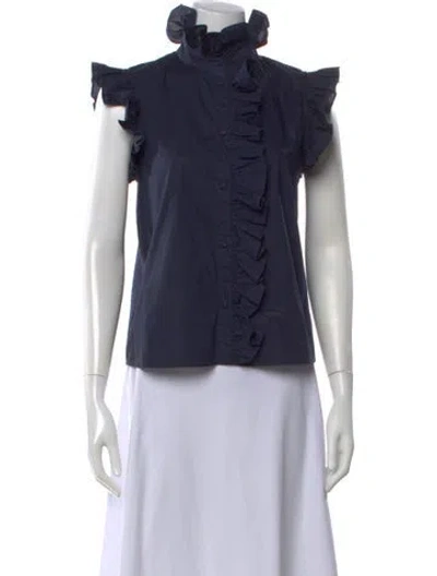 Pre-owned Christy Lynn Sleeveless Blouse In Blue