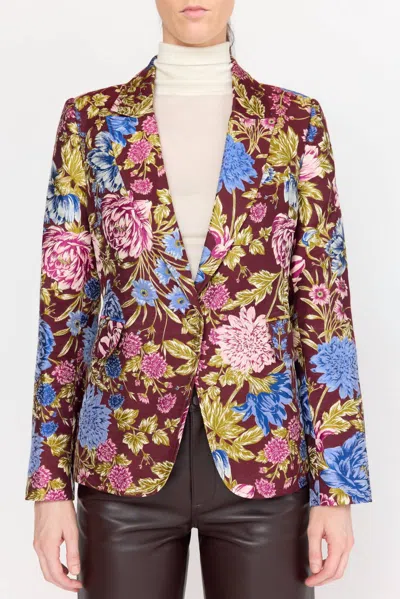 Christy Lynn Soraya Blazer In Carmine Floral In Multi