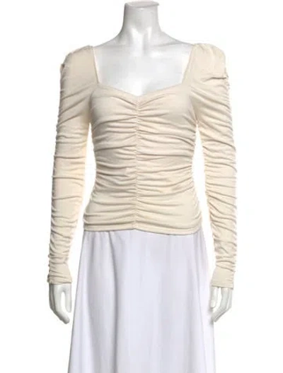 Pre-owned Christy Lynn Square Neckline Long Sleeve Top In Neutrals