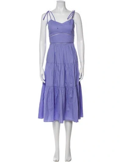 Pre-owned Christy Lynn Square Neckline Midi Length Dress In Purple