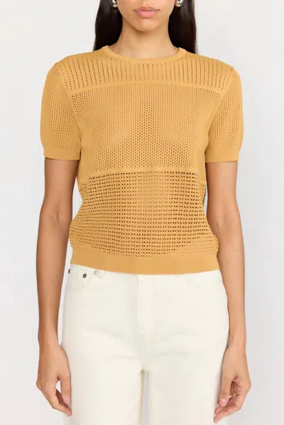 Christy Lynn Tatum Short Sleeve Knit Top In Ochre In Brown