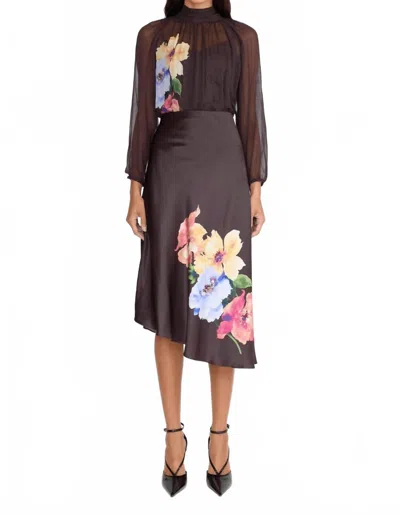 Christy Lynn Teagan Blouse In Twilight Aster In Brown