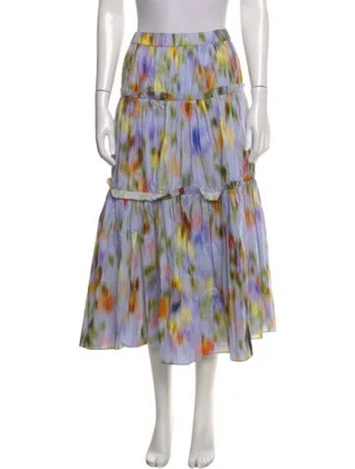 Pre-owned Christy Lynn Tie-dye Print Midi Length Skirt In Purple