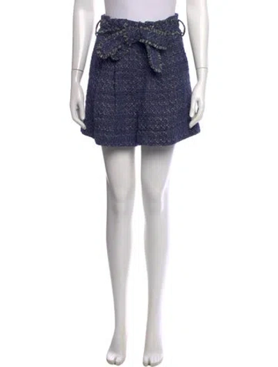 Pre-owned Christy Lynn Tweed Pattern Mini Shorts In Blue