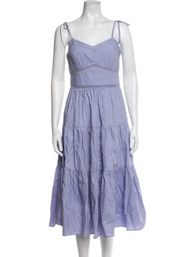 Pre-owned Christy Lynn V-neck Midi Length Dress In Purple