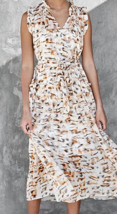 Christy Lynn Willow Dress In Tiger Print In White