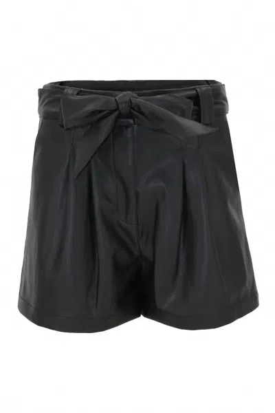 Christy Lynn Women's Indigo Vegan Leather Shorts In Black