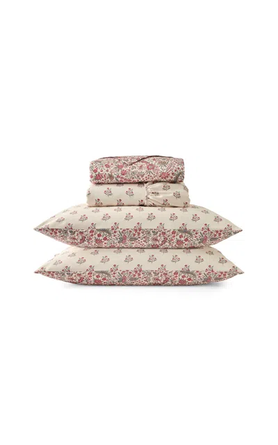 Christy - Newstead King Bundle Sheet Set - Burgundy In Multi