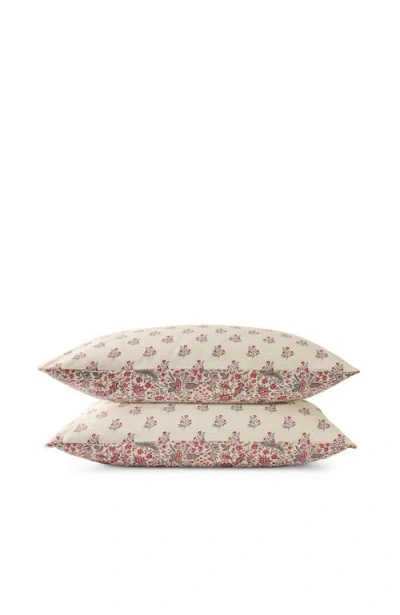 Christy Newstead Luxury Cotton Sateen Reversible Floral Pillowcase Pairs In Pink