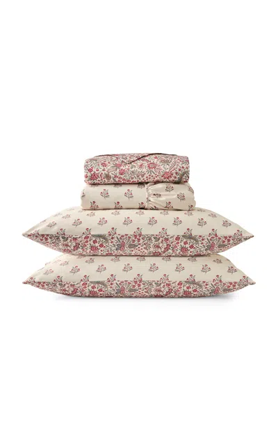 Christy - Newstead Queen Bundle Sheet Set - Burgundy In Multi