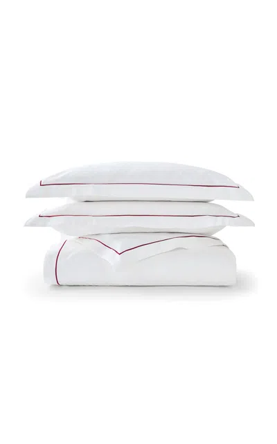 Christy - Premium Sateen Fushia King Duvet Cover Set - Fuchsia In White