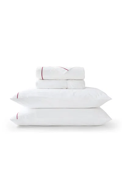 Christy - Premium Sateen Fushia Queen King Sheet Set - Fuchsia In White