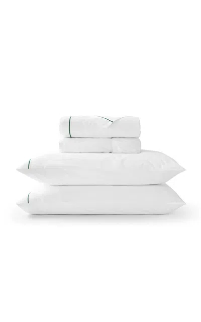Christy - Premium Sateen Green Queen Bundle Sheet Set - Green In White