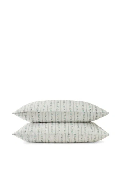 Christy Rosamund Botanical Luxury Cotton Sateen Pillowcase Pairs In Green
