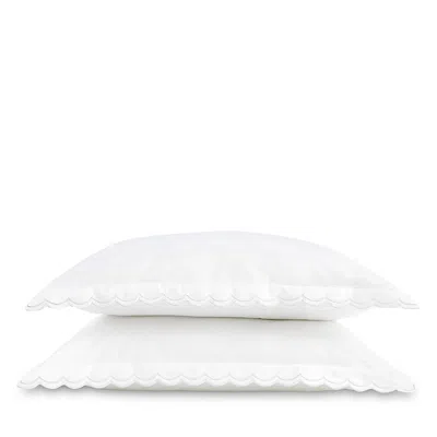Christy Scallop Pillowcase Pair, King In White