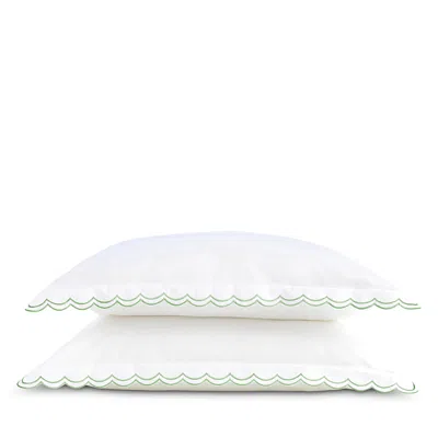 Christy Scallop Pillowcase Pair, Standard In White