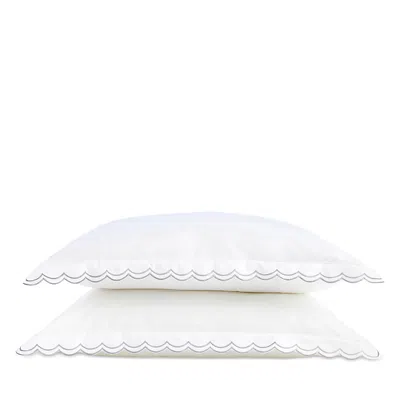Christy Scallop Pillowcase Pair, Standard In White