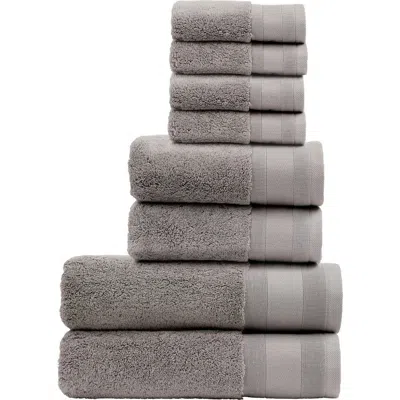 Christy Signature Luxury 100% Turkish Cotton 8 Piece Towel Set In Gray