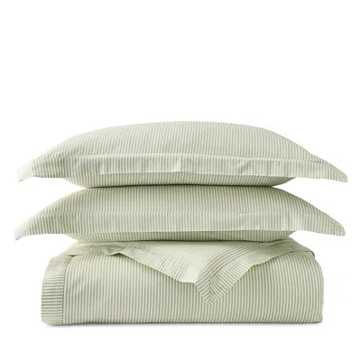 Christy Ticking Stripe Duvet Cover Set, Full/queen In Green