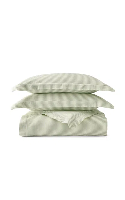Christy - Ticking Stripe King Duvet Cover Set - Green
