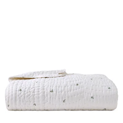 Christy Vintage Posy Quilted Coverlet In White