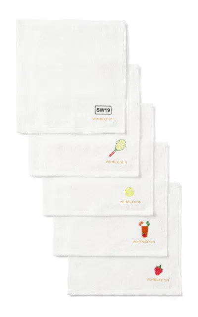 Christy - Wimbledon 5pc Embroidered Face Cloths - Multi