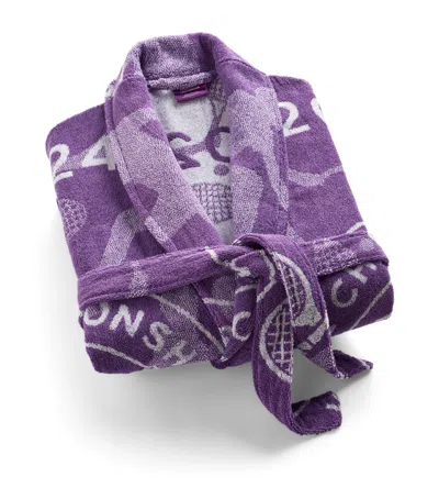 Christy X Wimbledon Towelling Upcycle Robe In Purple