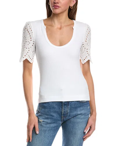 CHRLDR CHRLDR ALFEE EYELET SLEEVE T-SHIRT