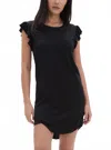 Chrldr Ava Ruffle Sleeve Dress In Black In Black