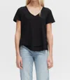 Chrldr Ava Short Sleeve Tee In Black In Black