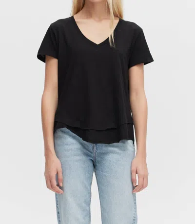 Chrldr Ava V-neck Satin In Black