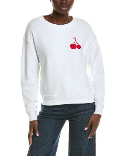 Chrldr Cherry Crewneck Sweatshirt In White