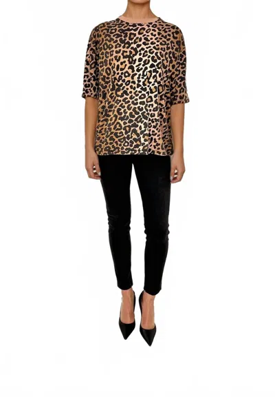 Chrldr Crewneck T-shirt In Leopard In Multi