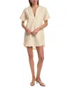 Chrldr Eyelet Rolled Sleeve Top In Beige