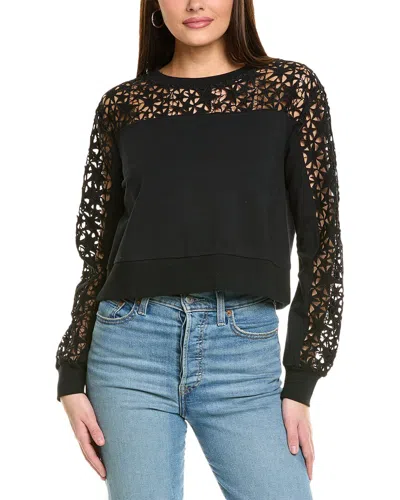 Chrldr Eyelet Star Insert Sweatshirt