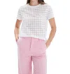 Chrldr Eyelet Wide Tee In White In White