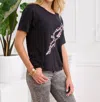 Chrldr Floral Bolt T-shirt In Black In Black