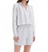 Chrldr Frida Linen Button Up Shirt In Limestone In Multi