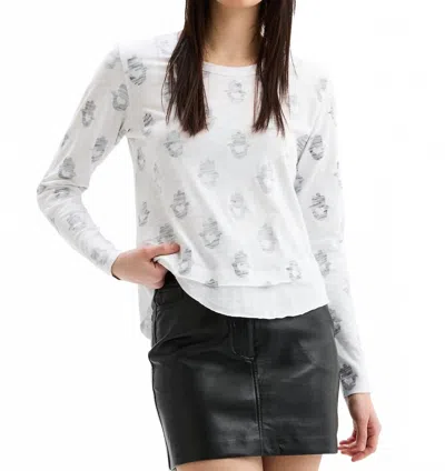 Chrldr Hamsa Ava Mock Layer Long Sleeve T-shirt In White