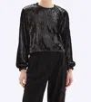 Chrldr Jace Sequin Sweatshirt In Black In Black