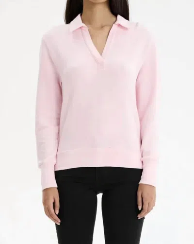Chrldr Kendall Polo Sweatshirt In Candy Pink
