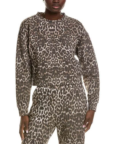 Chrldr Leopard Denise Raglan Crewneck Sweatshirt In Brown