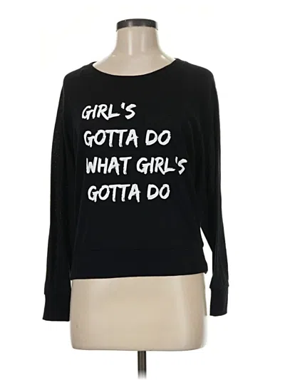Pre-owned Chrldr Long Sleeve Top Black Crew Neck Tops