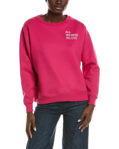 Chrldr Love Studs Straight Crewneck Sweatshirt In Red