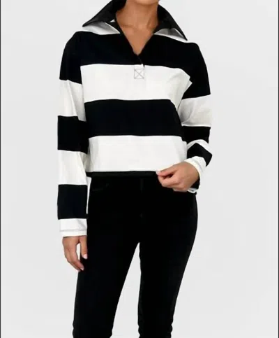 Chrldr Maryse Rugby Shirt In Vintage White In Black