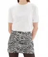 Chrldr Pearl Sleeve Wide Tee In White In White