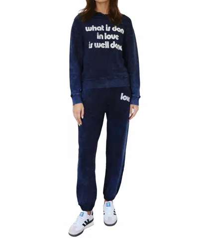 Chrldr Pullover Long Sleeve Hoodie In Indigo In Blue