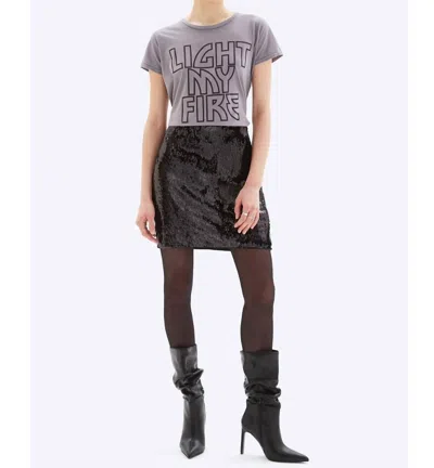 Chrldr Riley Sequined Skirt In Black Sequins