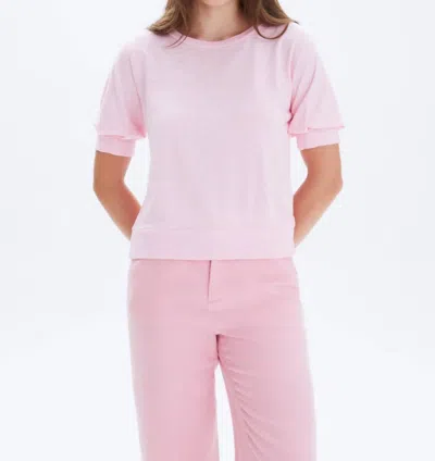 Chrldr Rosie Pleated Cuff T-shirt In Blush In Pink